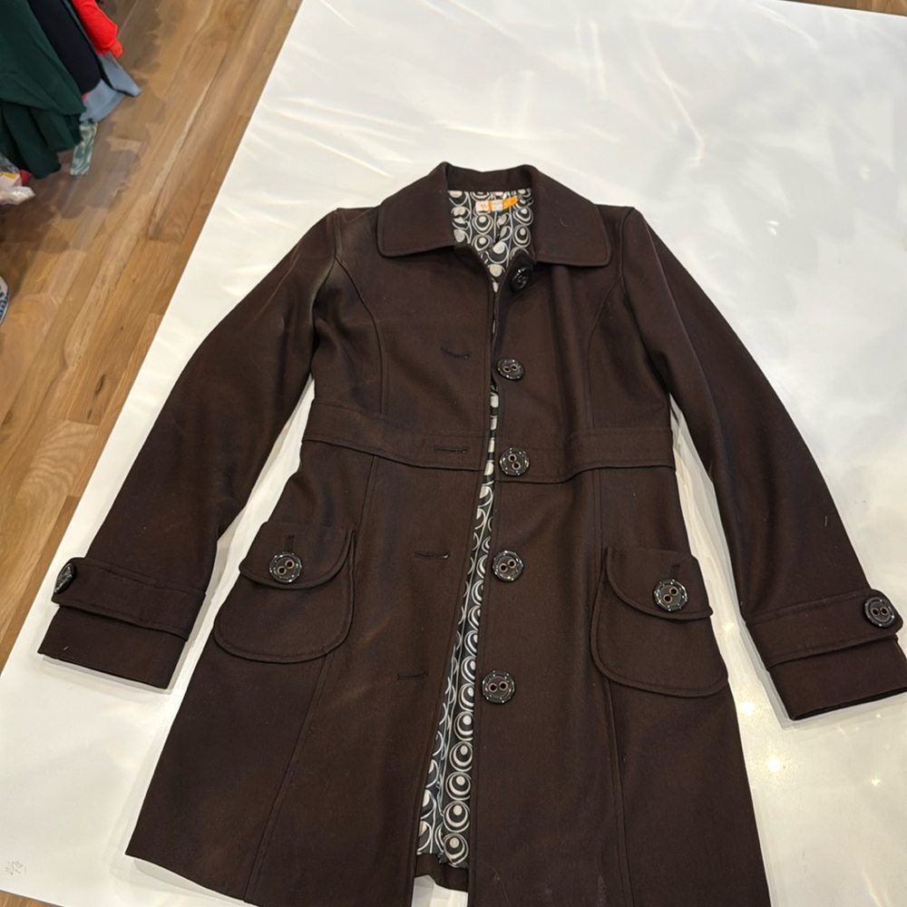 Tulle Chocolate Brown Button Up Jacket
